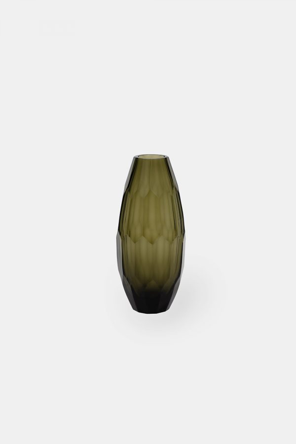 Drake 20 olivengrøn vase af glas