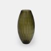 Drake 38 - Olivengrøn glasvase med en højde på 38 cm