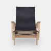 Egestræ stol, sort læder, Kongestolen af Poul Volther